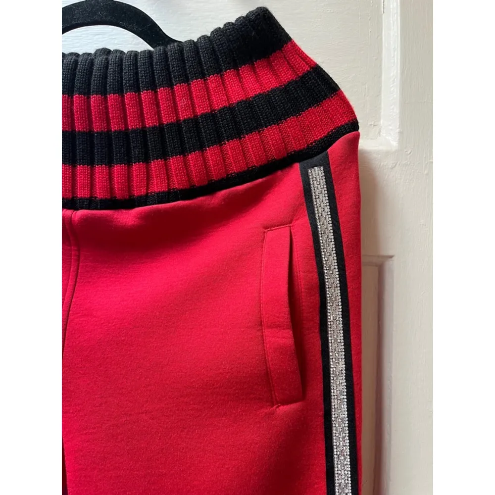 Frankie Morello red purple black color block stripe urban jogger sweatpants XS - Image 2