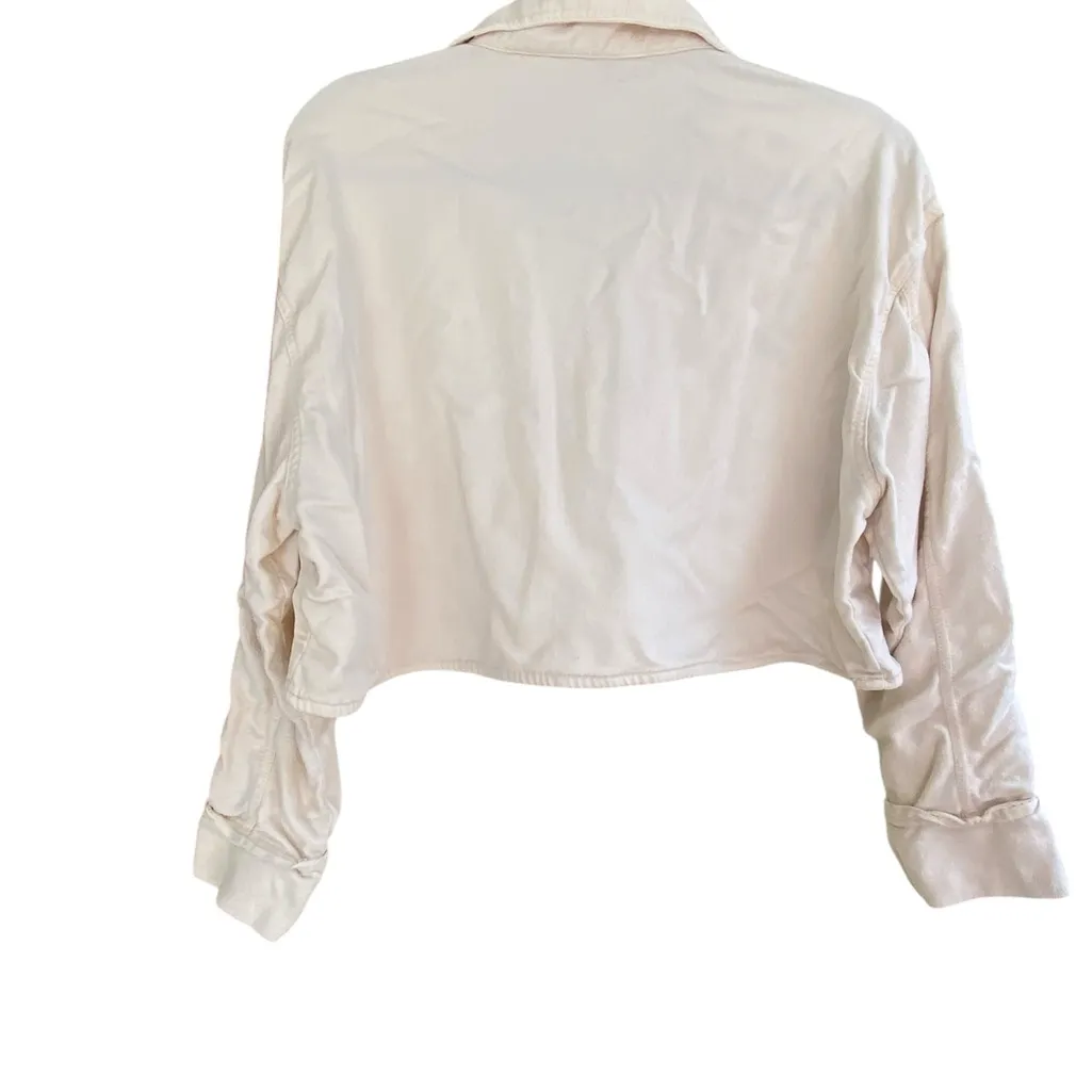 Zara Cream Button Down Crop Top - Image 3