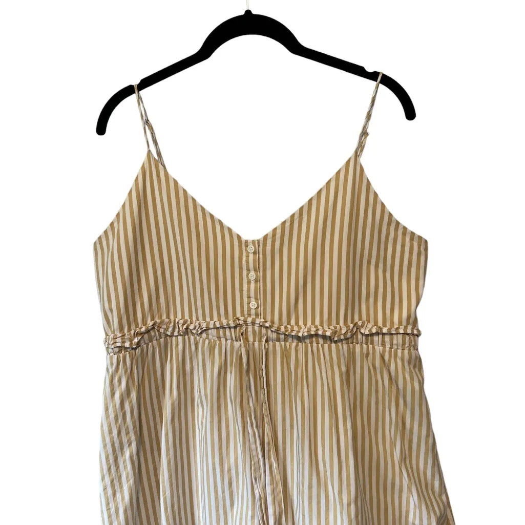 Anthropologie Line and Dot Cream Striped Sleeveless V-Neck Dress Size Large - Image 6