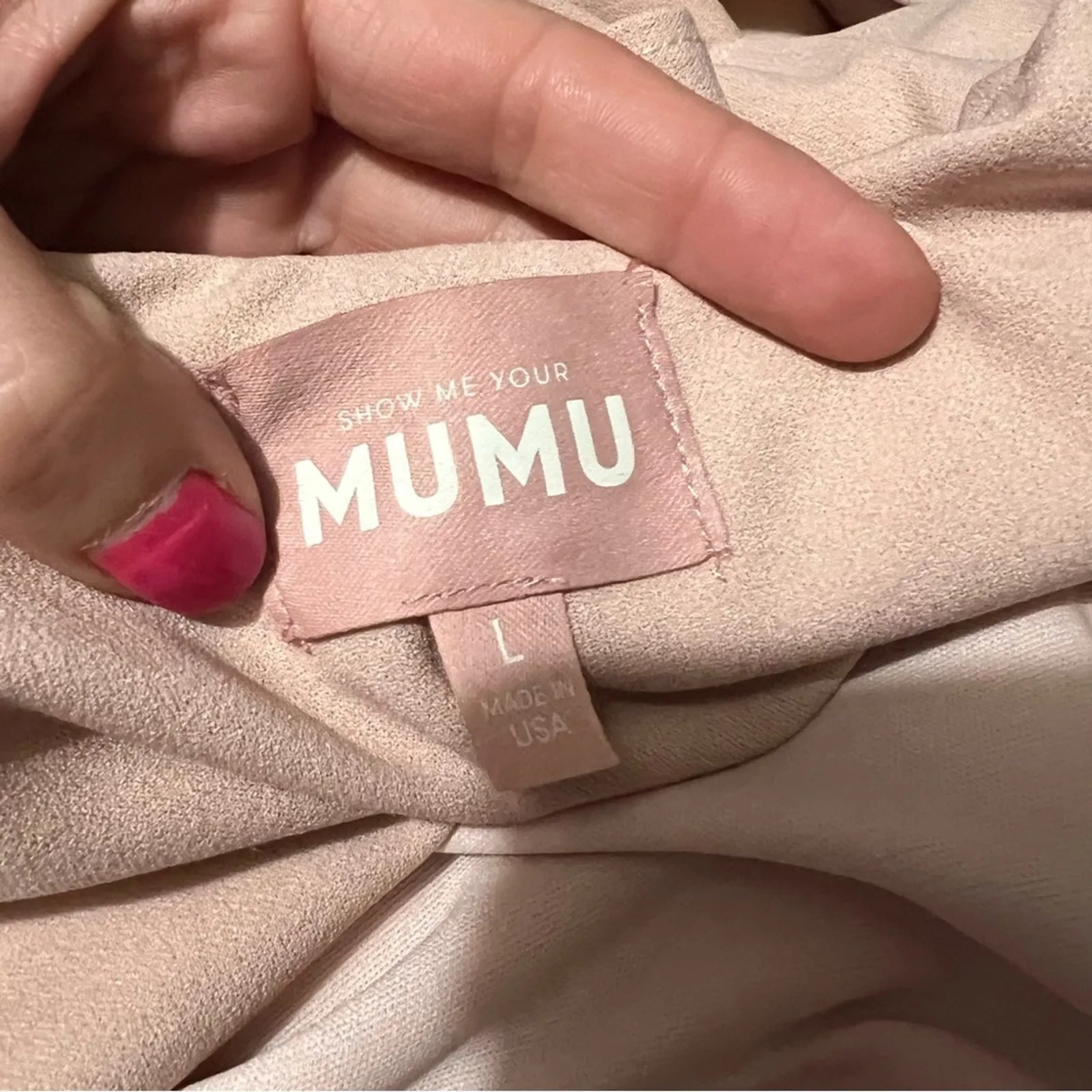 Show Me Your Mumu SMYM Florentine Maxi Dress in Dusty Blush Stretch NEW LARGE - Image 4