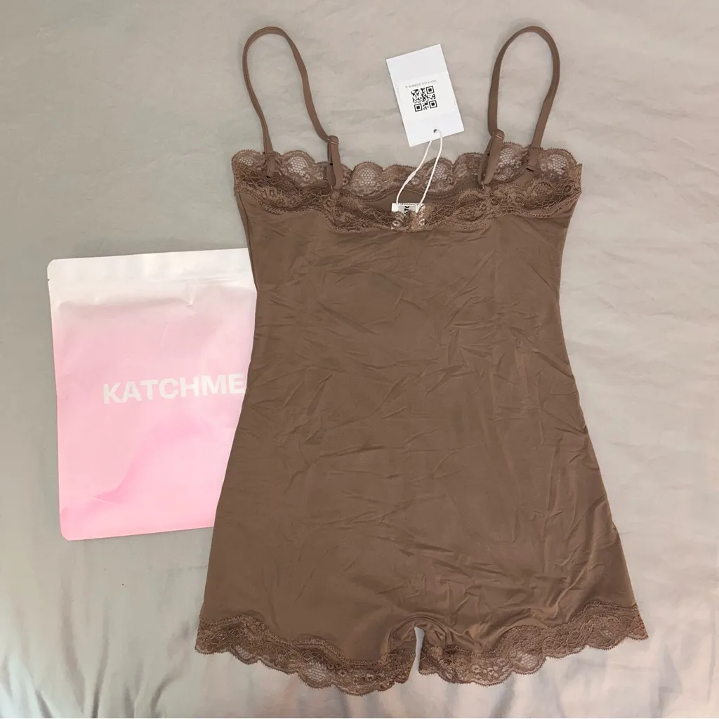 Katchme Lace Trim Romper Tan (Sienna) Onesie, From TikTok Shop, New With Tags Brown - Image 9