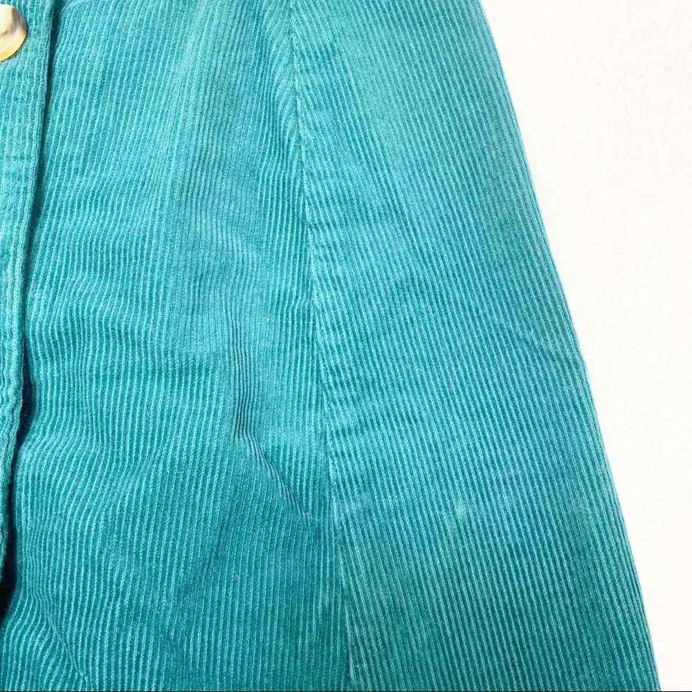 ASOS Green Corduroy Button Front Mini Skirt Size 4 - Image 2