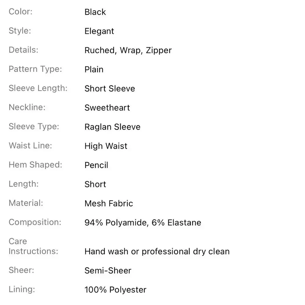 Black Ruched Mesh Dress - Image 3