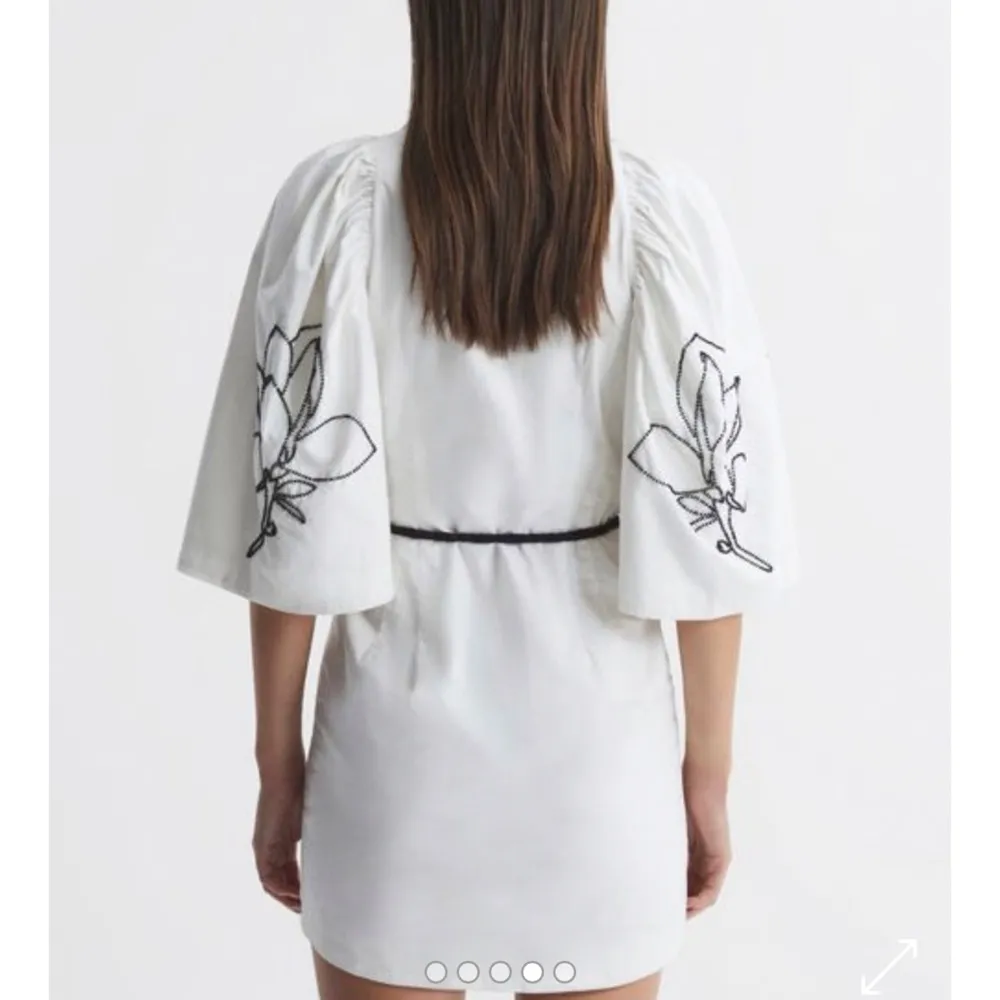 JOSLIN beaded 100% cotton shirt mini dress NEW White Size 2 - Image 9