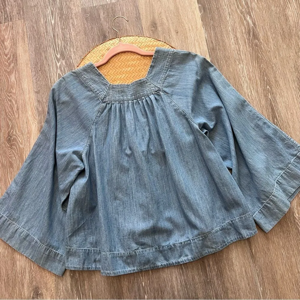 Madewell ‎ denim square neck top - Image 7