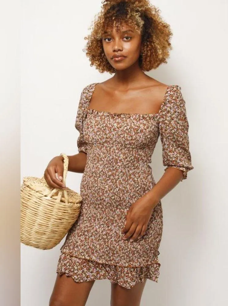 NWT Faithful The Brand Floral Smocked Mini Cottagecore Western Puff Sleeve Dress - Image 10