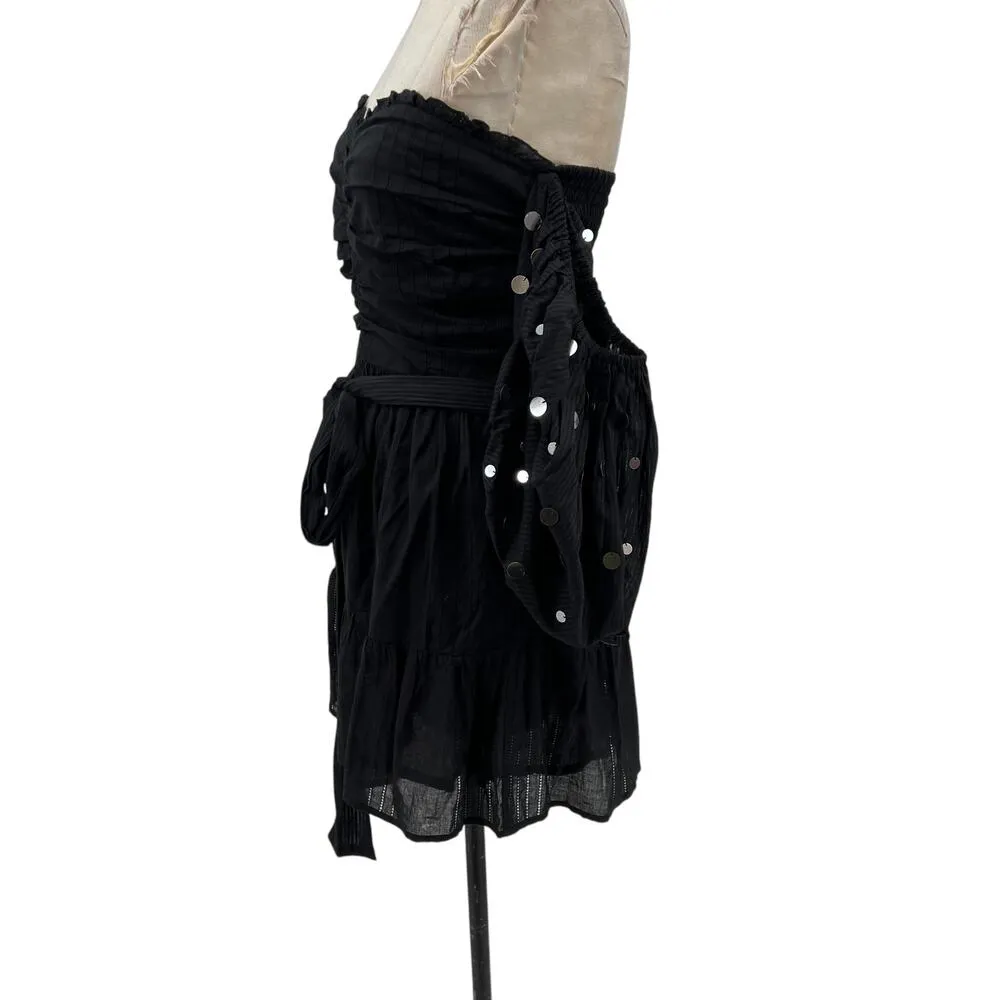 SUNDRESS Alana‎ Dress Black Mini Puff Sleeve Mirrored Size XS/Small - Image 8