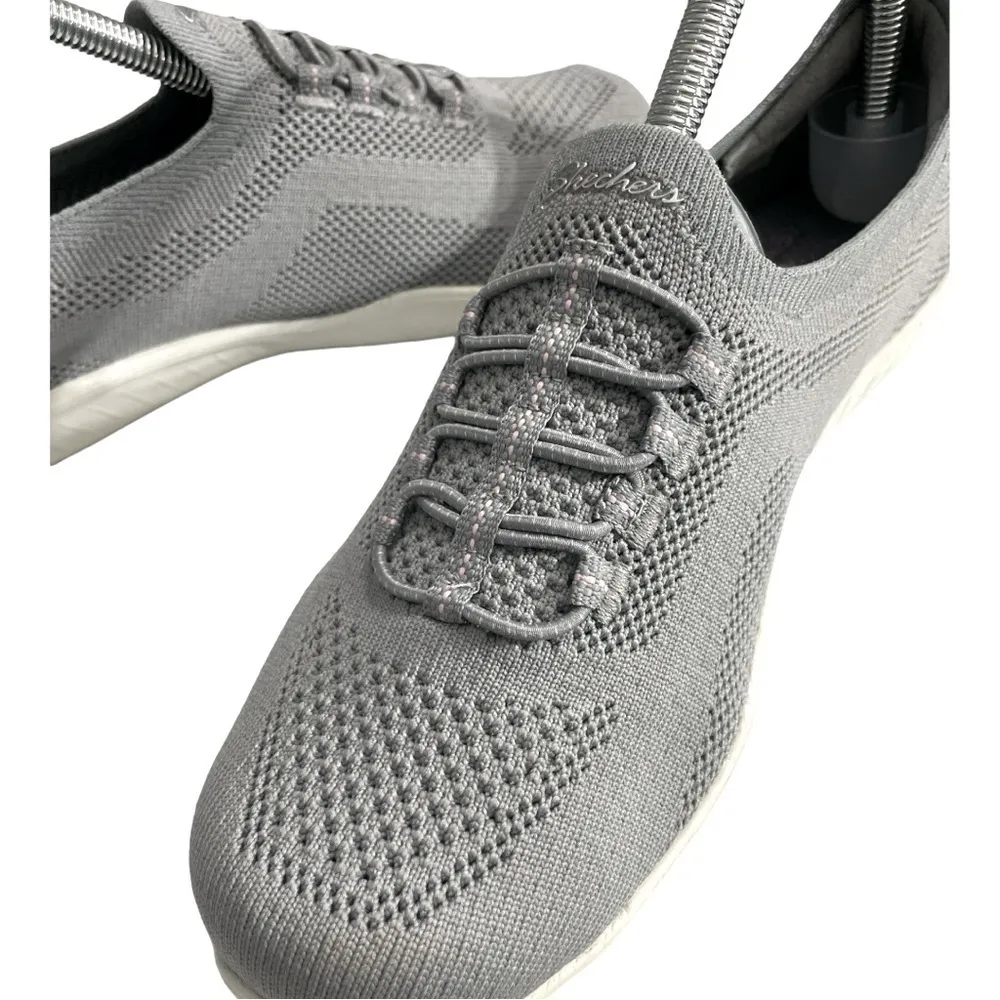 Skechers Newbury St Every Angle Grey Stretch Sz.8 wide Fit Slip On Sneakers - Image 6