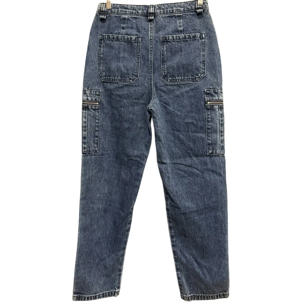 We Wore What  Mom Cargo Jeans Ankle Denim Utility Jean Pants High Rise Sz‎ 27 - Image 5