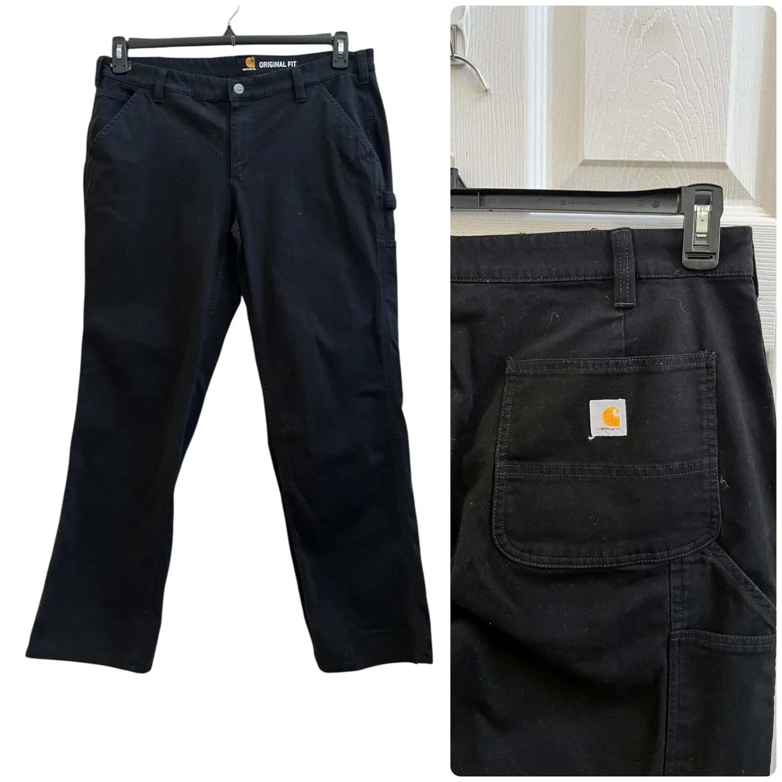 Carhartt Women’s Black Original Fit Rugged Loose Fit Canvas Work Pant Size 16 - Image 2