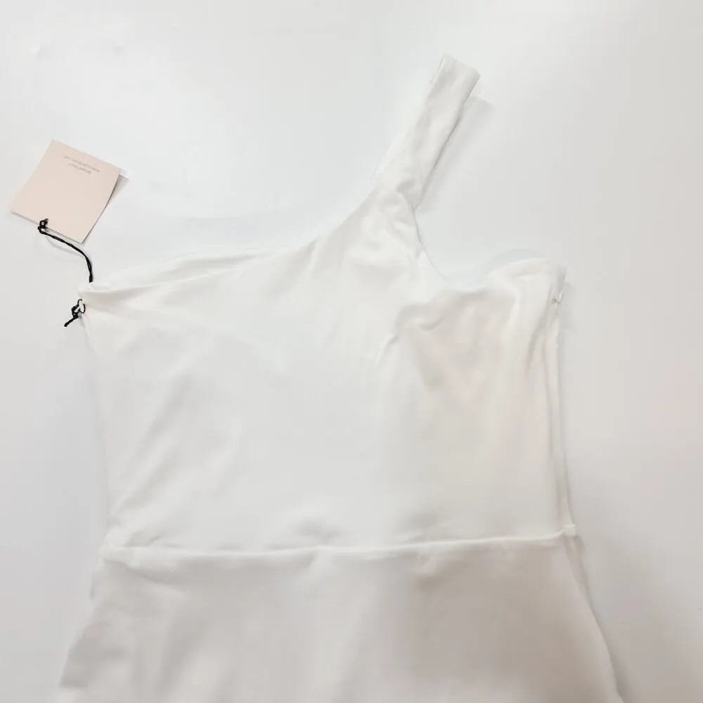 Superdown Marie One Shoulder Dress in White XS - Image 12