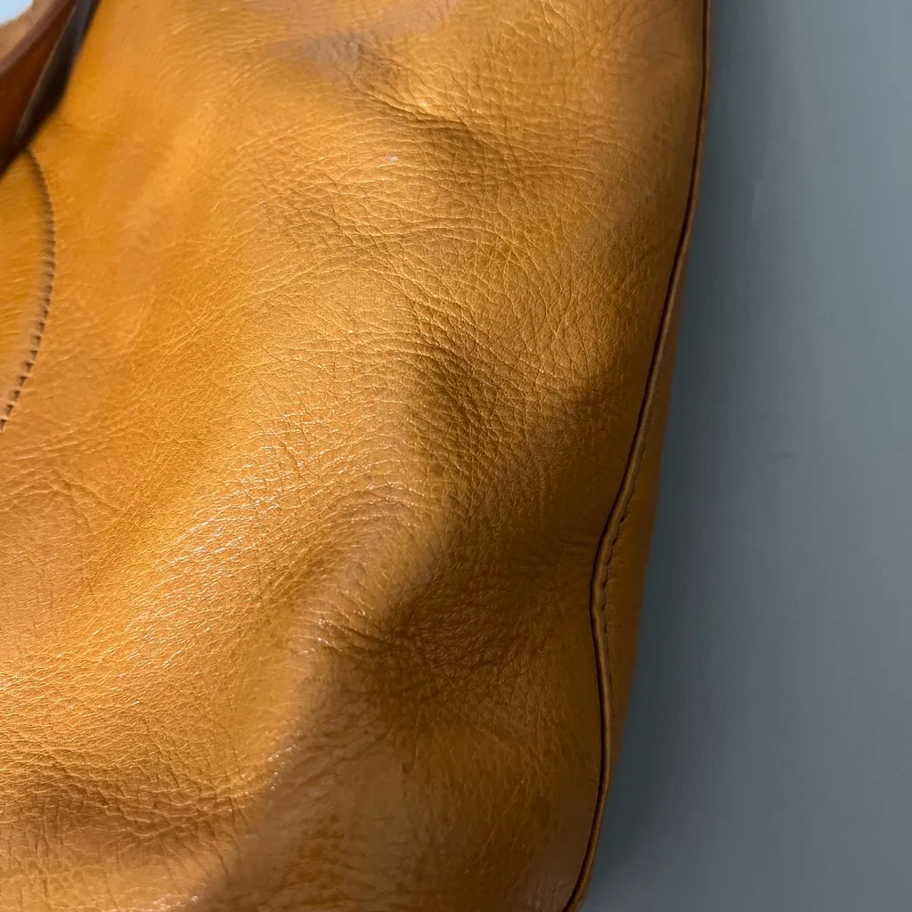 Tory Burch Leather Tote Bag Brown Logo Zip Top Large - Image 7