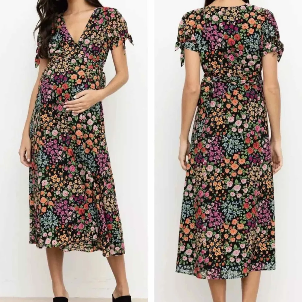 Yumi Kim Anthropologie  Bella Kingston Garden  Maternity Midi Wrap Size XS - Image 5
