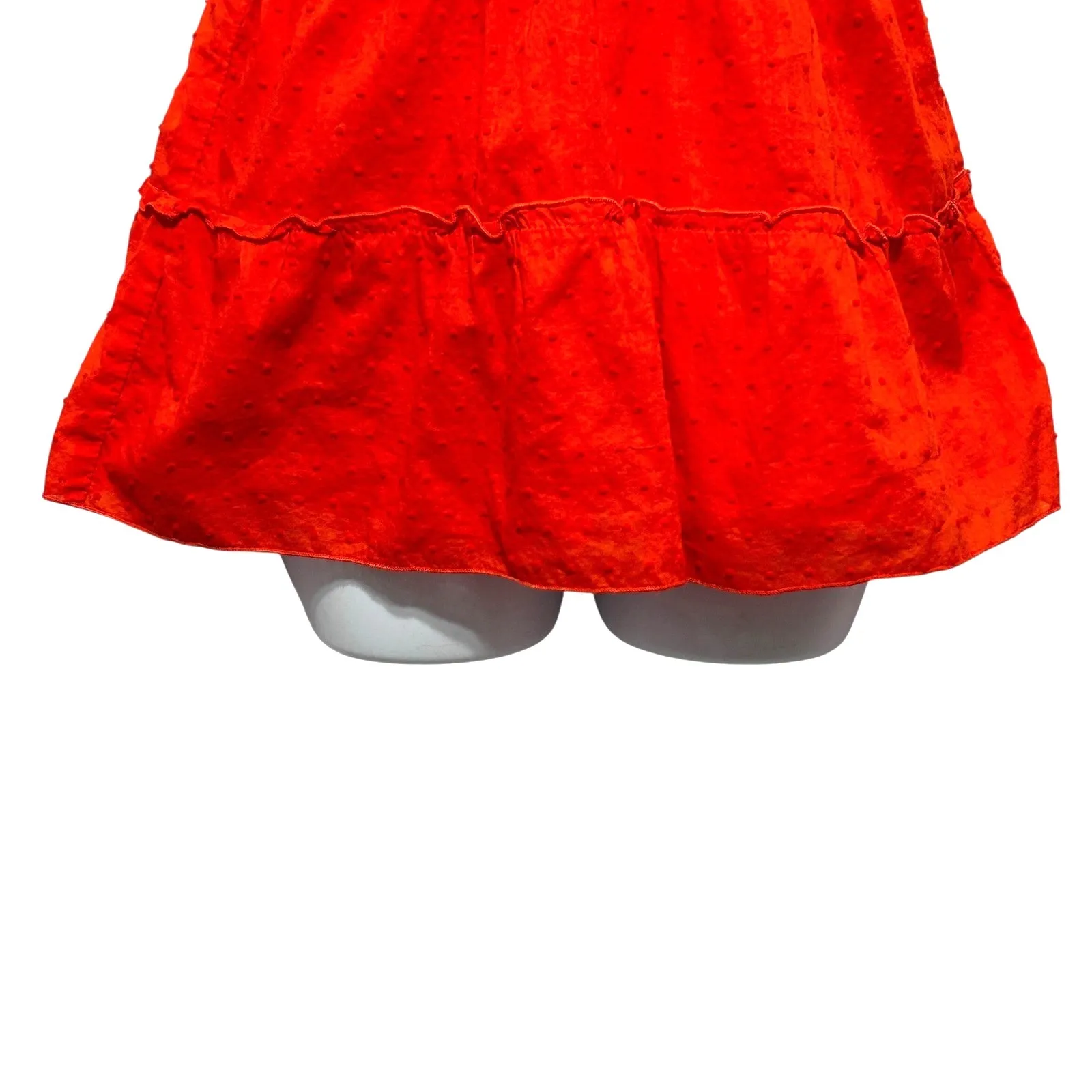 VTG Necessary Objects Women S Orange Swiss Dot Tier Babydoll Cami Top Y2K Indie - Image 5