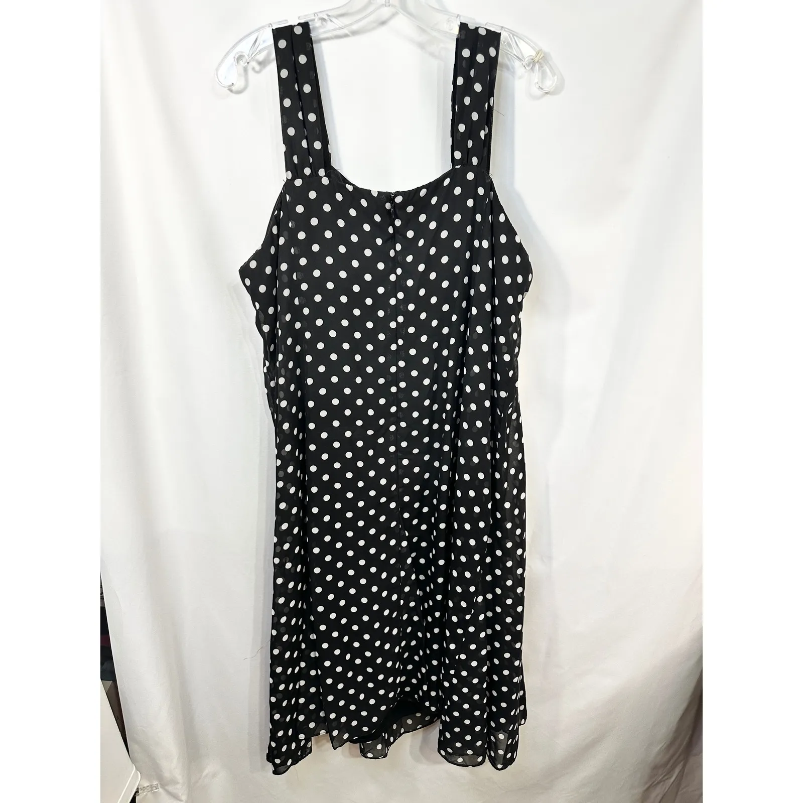 Maggie Barnes Plus Size 24W Dress Midi Black Polka Dot Sleeveless Shift 1414 - Image 2