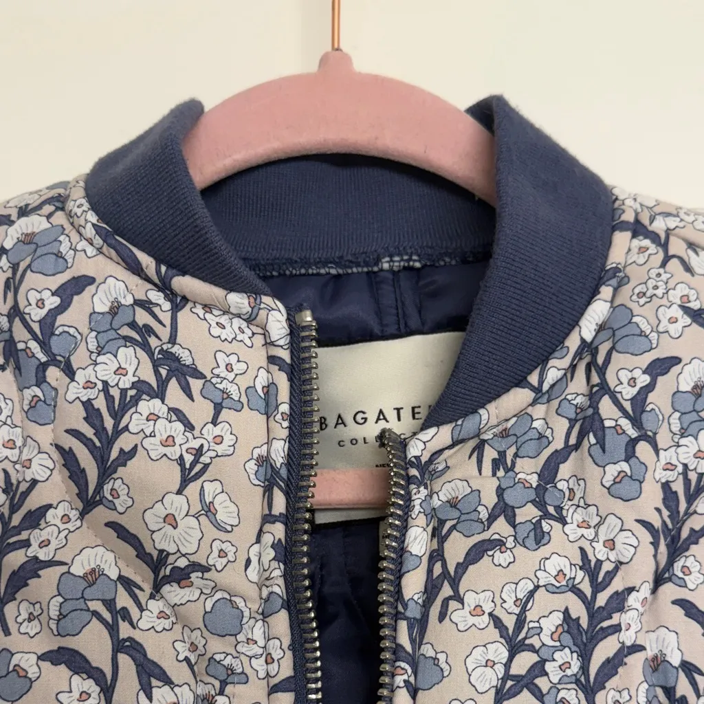 Blue & White Floral Bomber Jacket - Image 7
