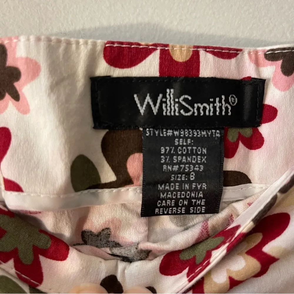 Vintage Floral Cotton Midi Skirt Y2K 90s Sz 8 White Daisy Retro Tea Knee Lengtg - Image 4