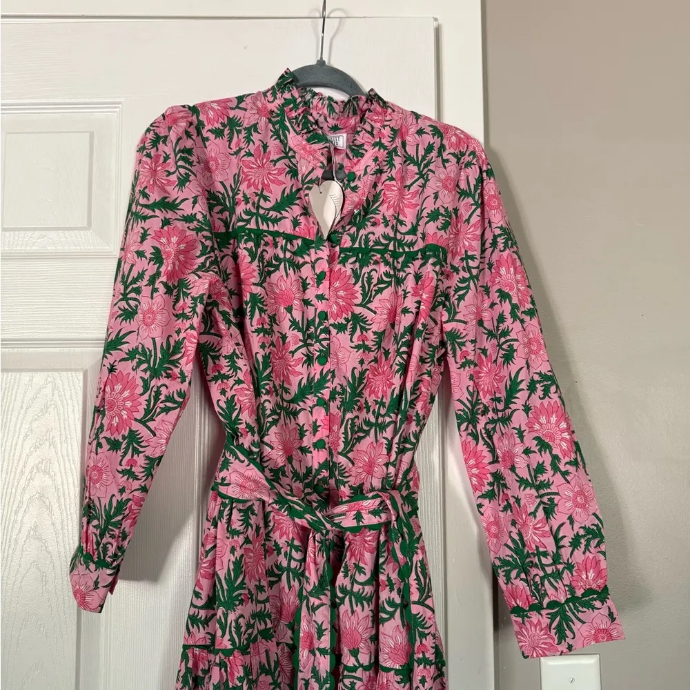 Pink City Prints Tuckernuck Margot Maxi Dress Bubblegum Rose Gardenia Floral NWT Size XL - Image 3