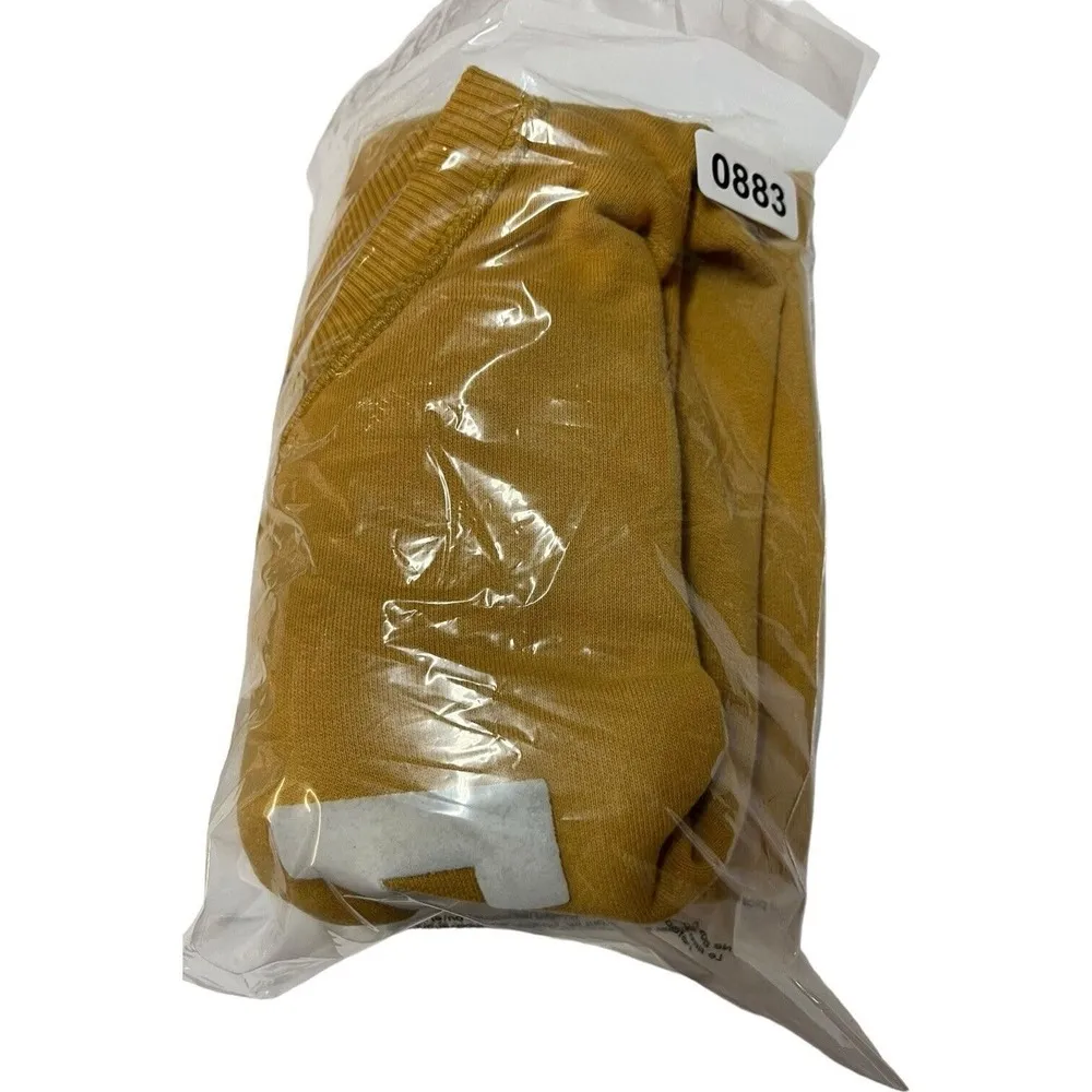 Abercrombie Fitch Top Womens XS Felt Logo Sweatshirt Academic Rugby Yellow - Image 13