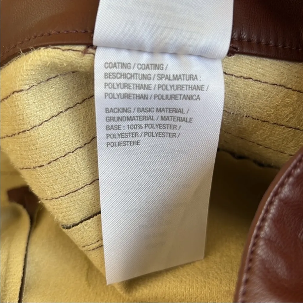 NWOT Peace Love World Faux Leather Flare Pants Brown Size 18 Petite - Image 4