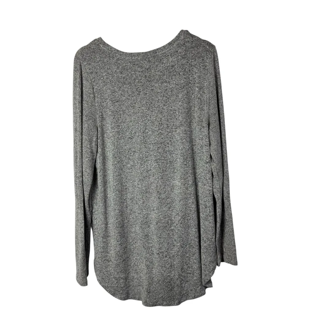 Old Navy Heather Gray Scoop Neck Long Sleeve Tunic T-Shirt XL - Image 2