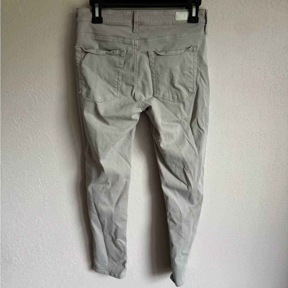 AG Adriano Goldschmied Light Gray Mid Rise The Prima Crop Jeans Women 26 Stretch - Image 4