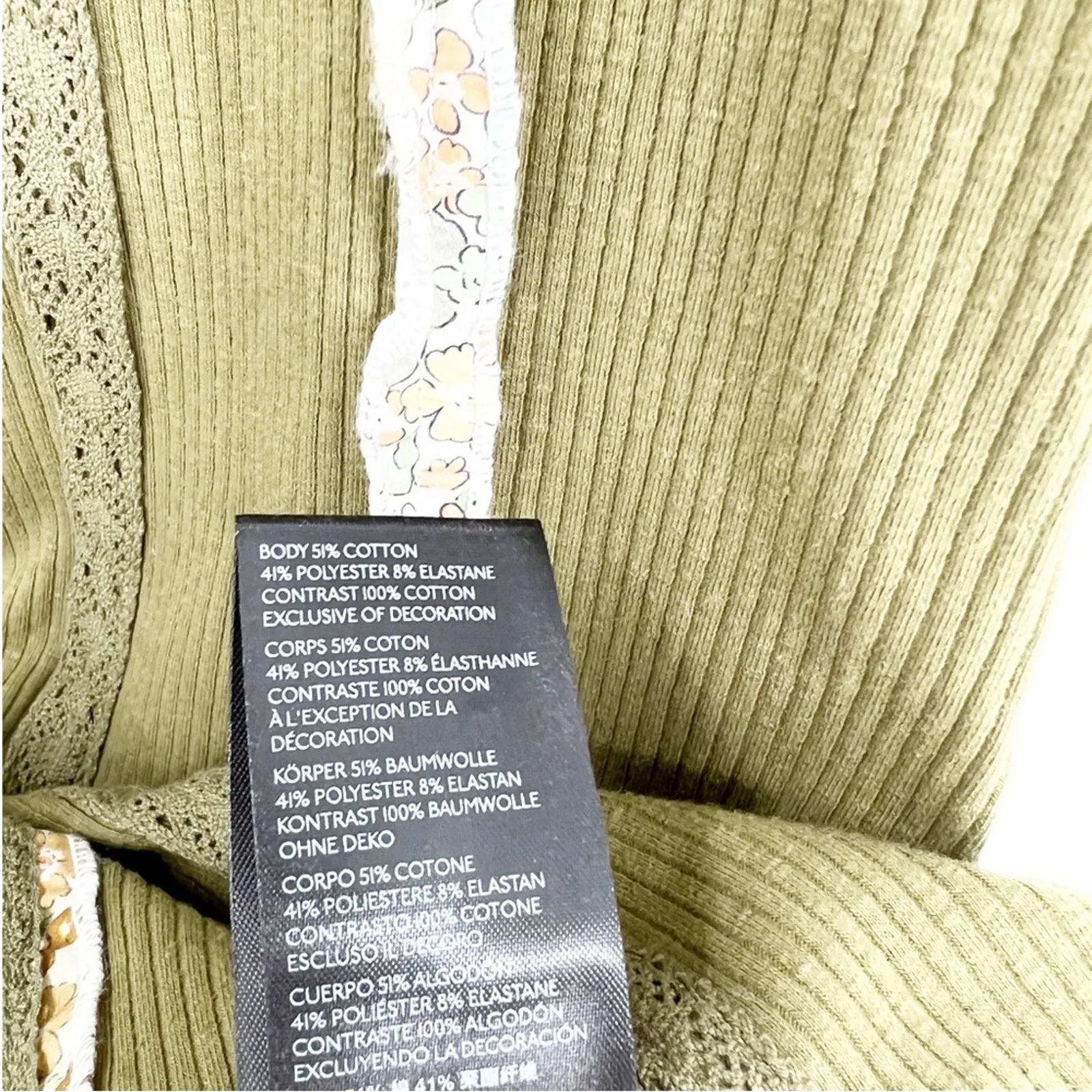 NEW Urban Outfitters Roxanne Floral Seamed Bodycon‎ Mini Dress L Green - Image 7