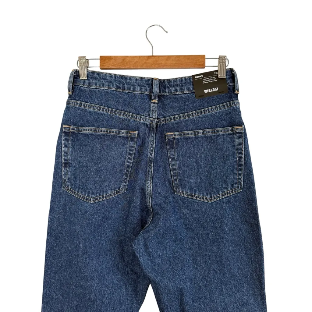 Weekday  Rowe Extra High Straight Jeans Blue Sz 29/34 NWT - Image 7