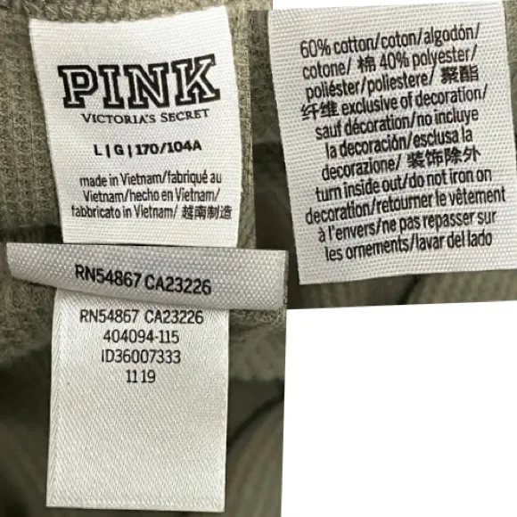 Victoria's Secret PINK Sage Green Ruched‎ Shirt Size Large Mod Y2K Earthy Boho - Image 5