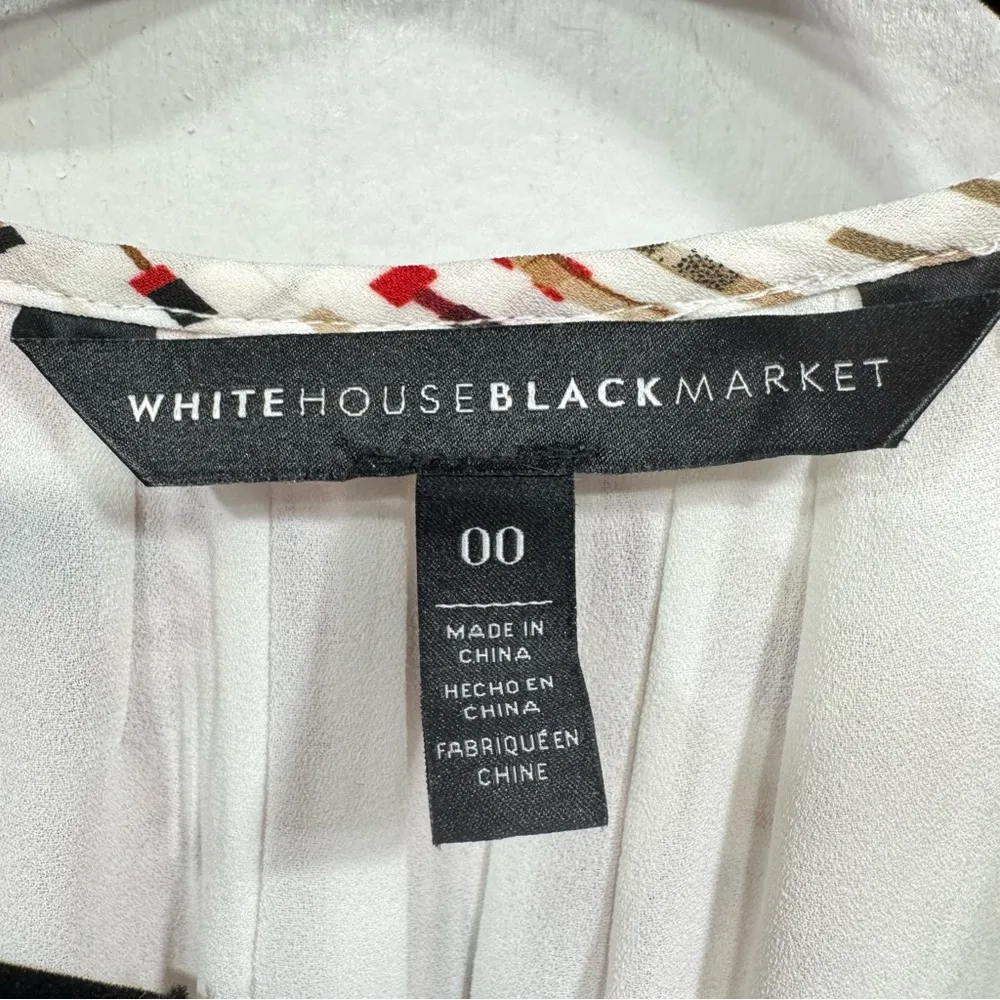 White House Black Market Blousy Pleated Belted Cold Shoulder Midi Dress Boho - Image 10