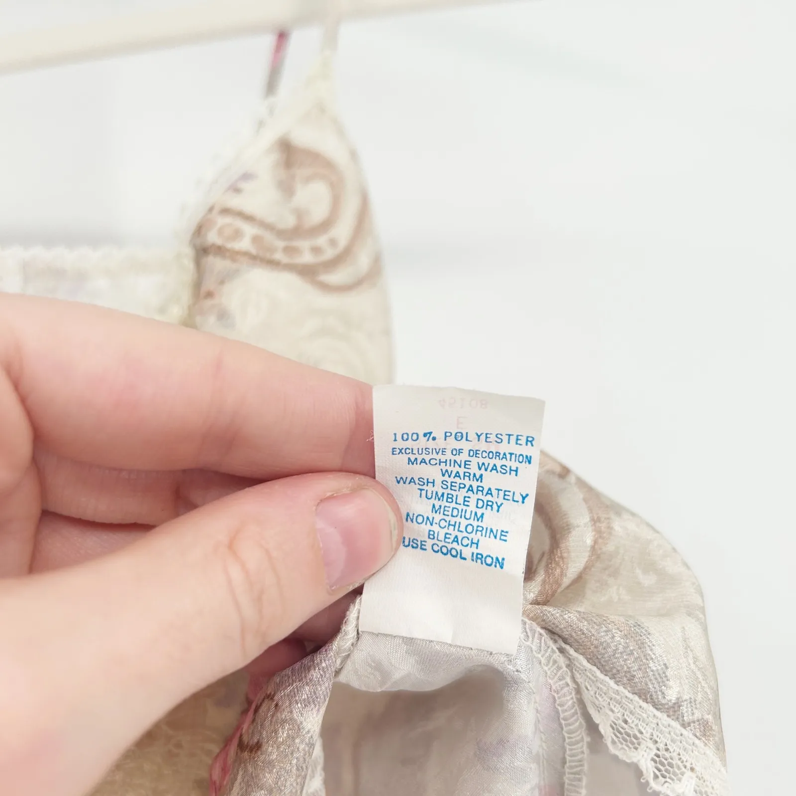 Escapades Womens Vintage 90s Lingerie Coquette Floral Lace Trim Cami Top Size S Tan - Image 6