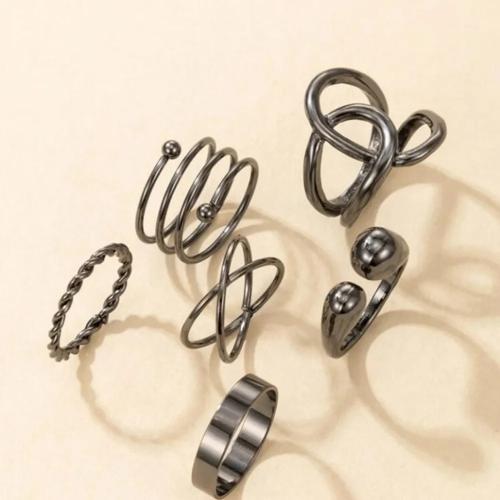 Boutique NEW‎ Black Midi Knuckle Interchangeable Ring Set - Image 4