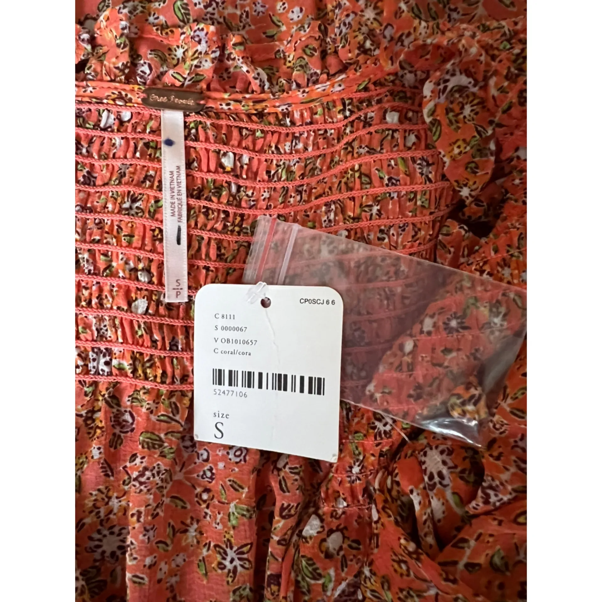 Free People Lela Blouse in Coral Combo - Image 10