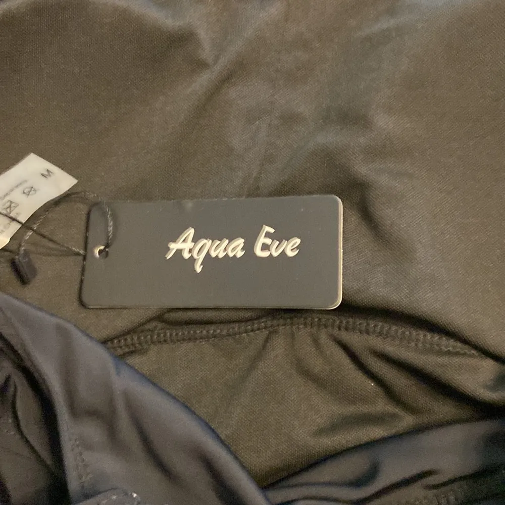 AQUA EVE Black Ruffled Swimsuit size M brand new see all photos Size M - Image 12