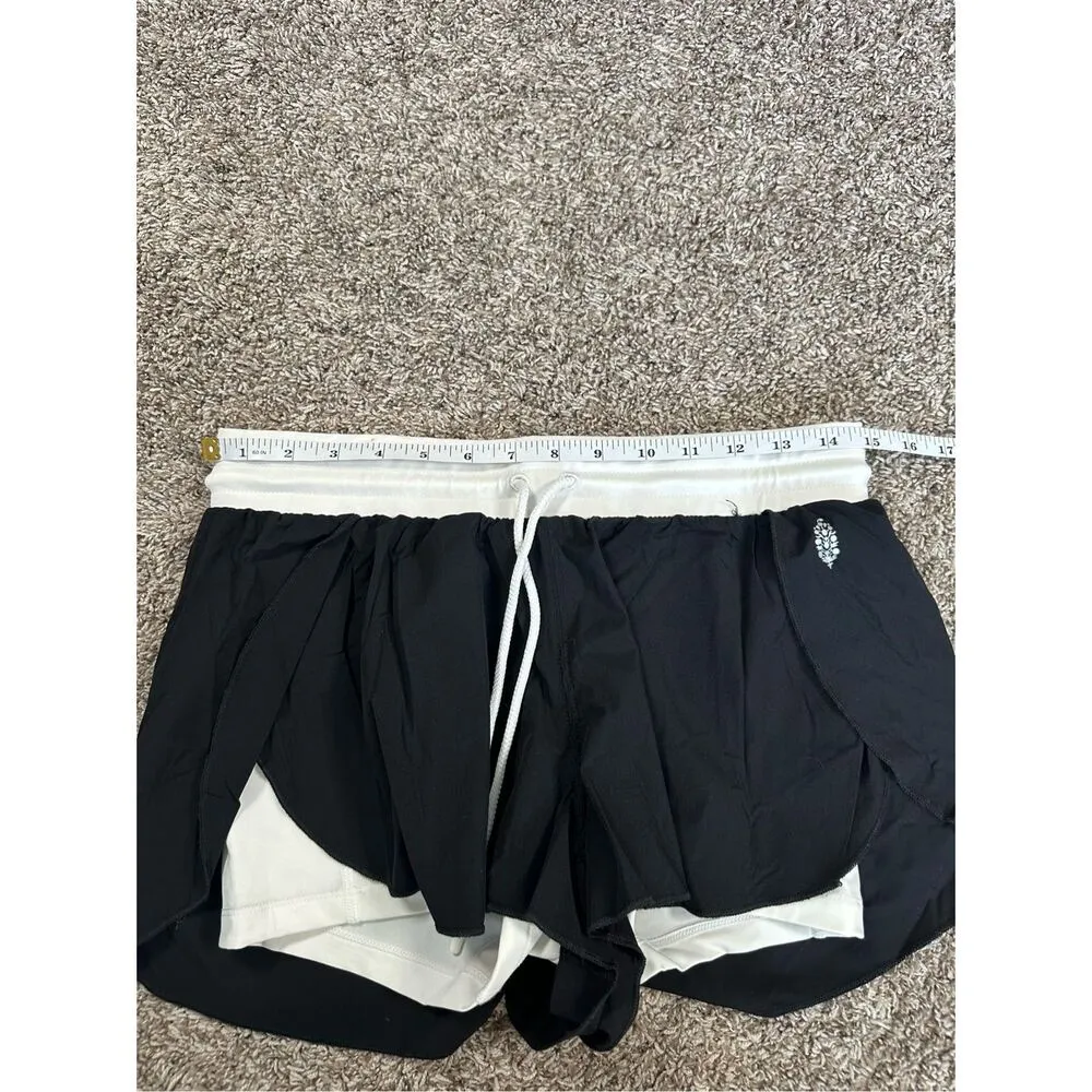 free people movement Day Dream 2-In-1 Shorts flowy athletic shorts black/white S - Image 12