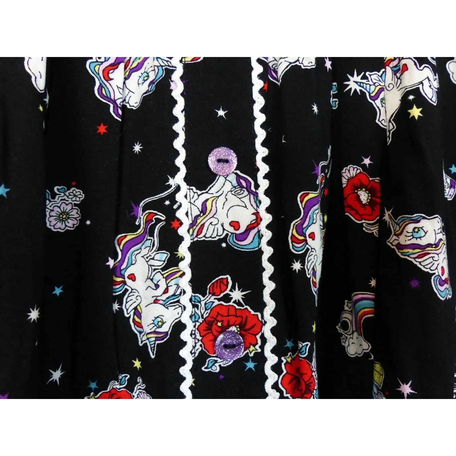 Hell Bunny Skirt Women XL Black Unicorn Rainbow 60s Mod Retro Kidcore Kawaii NWT - Image 5