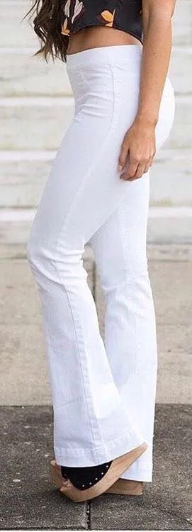These Three Boutique White Flare Jeans - Image 2