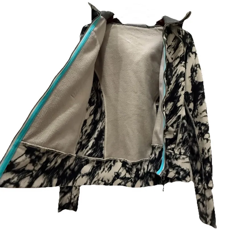 LULULEMON Scuba Hoodie II Great Granite Black Mojave Tan Printed Hoodie Size 8 - Image 3