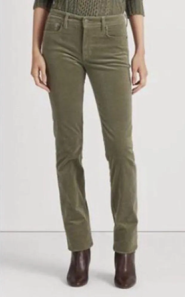 Lauren Ralph Lauren Stretch Corduroy Straight Pants, Green, Size 14 NWT $145 - Image 9