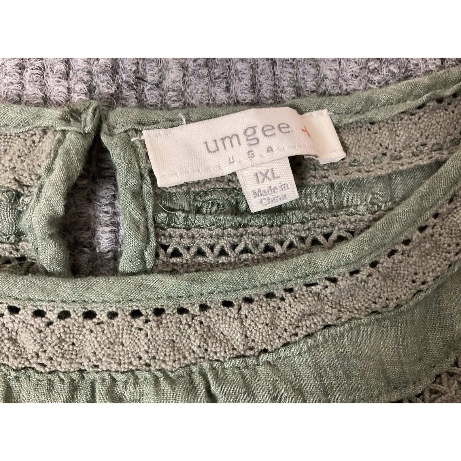 Umgee Top Womens XL‎ Green Orange Floral Round Neck Pullover Casual - Image 5