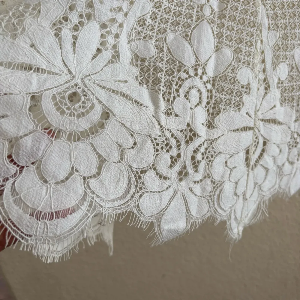 Zeagoo White Lace Swim Coverup with Scalloped Edges Size Large NWT - Image 8