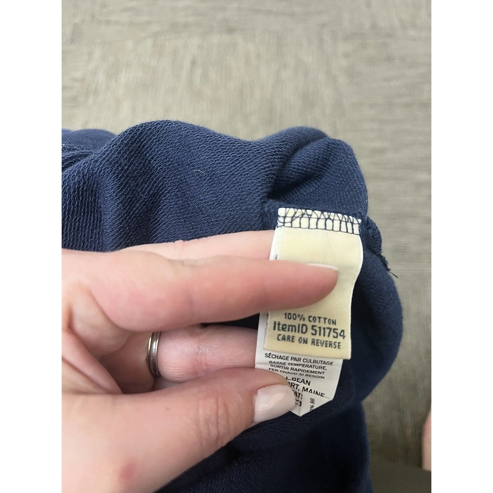 LL Bean Womens Sm Navy Blue White Cotton Zip Sides Pullover Preppy Nautical - Image 6