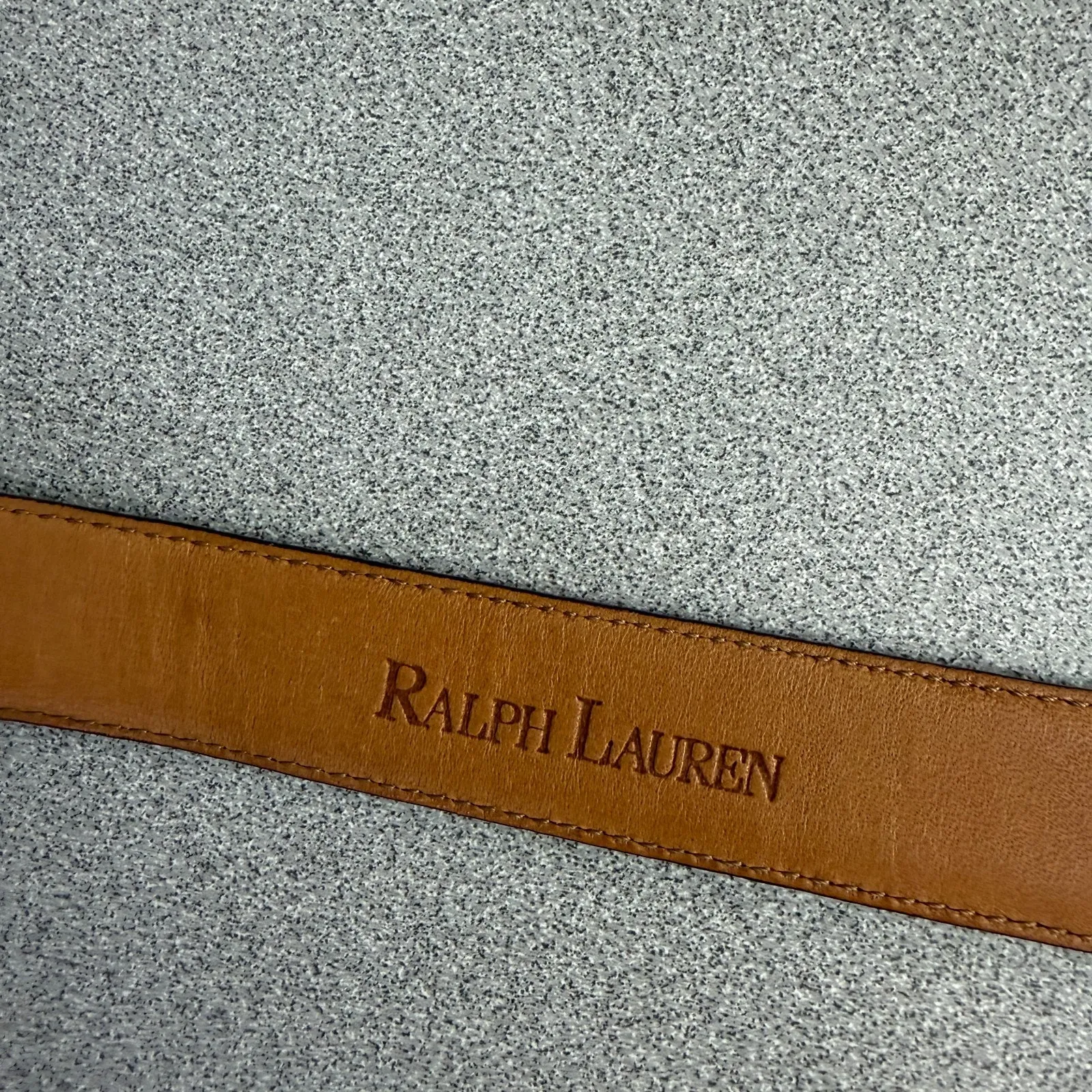 Ralph Lauren Collection Leather Belt Womens Medium Brown Gold Buckle Croc Emboss - Image 8