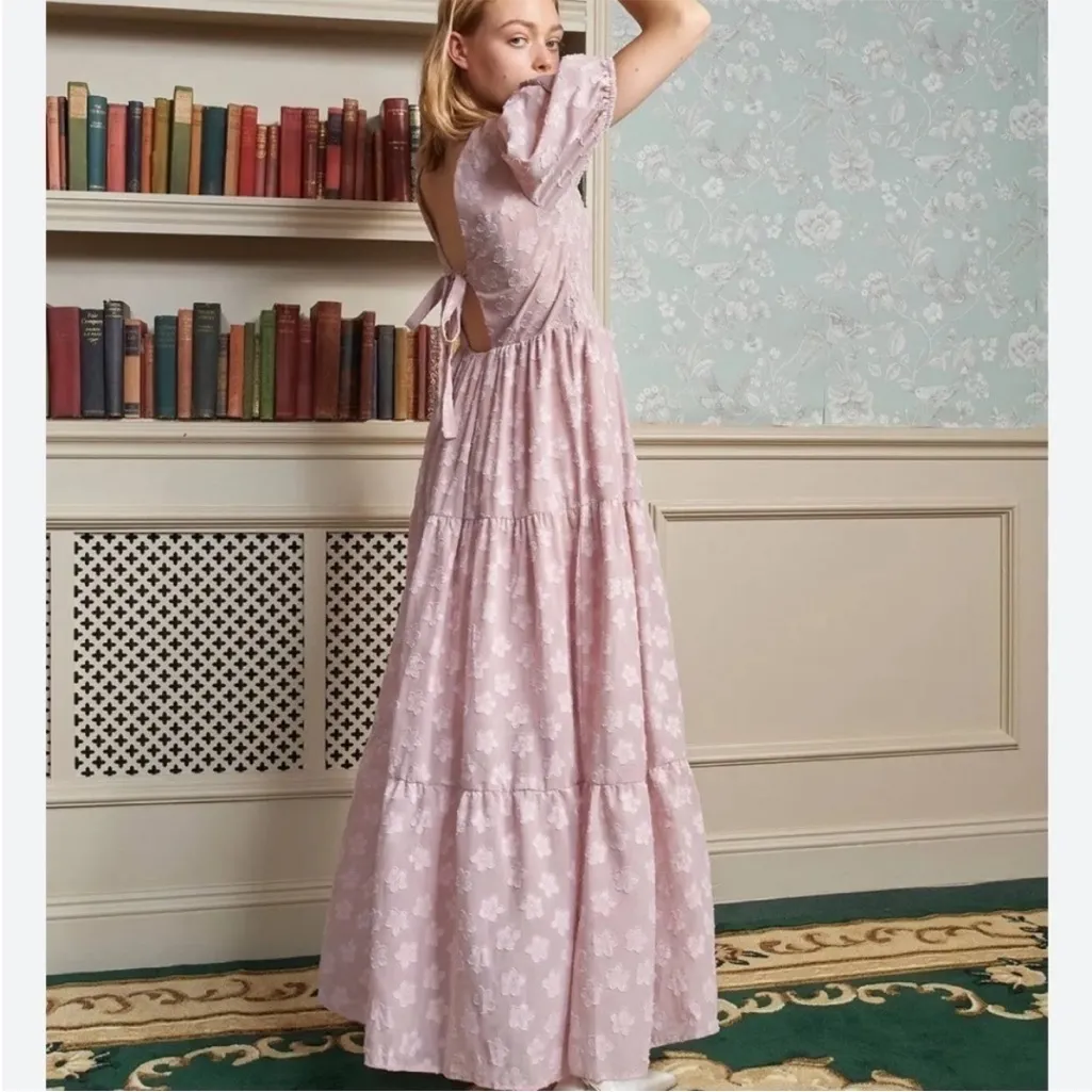 Sister Jane Mother's Mind Tiered Midi Dress Pink Sz M Size M - Image 2