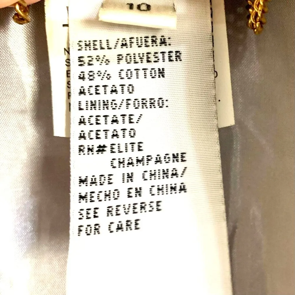 Elite Champagne 2 PC Blazer Shell Silver Brocade Mother of Bride Church Size 10 - Image 9