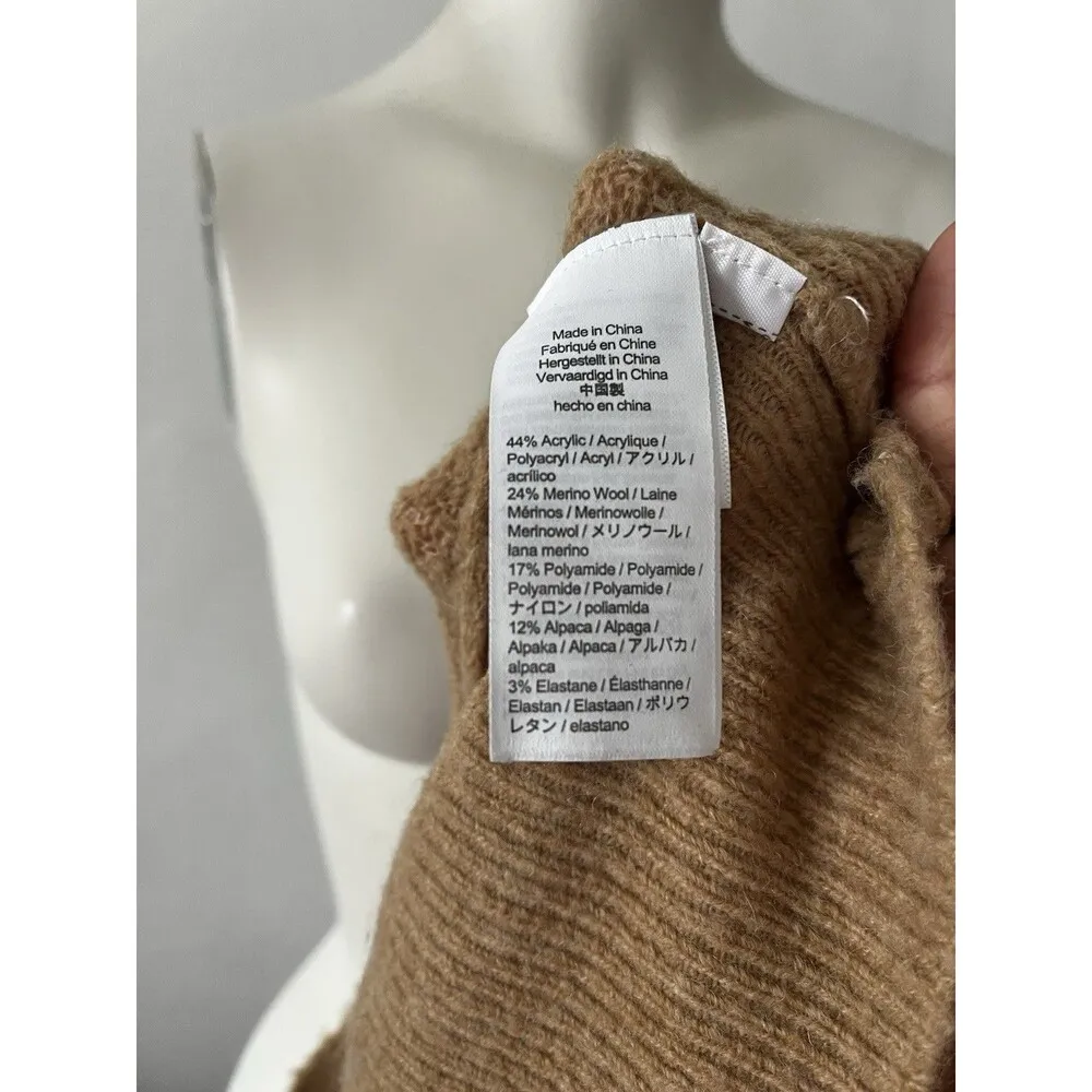 Jcrew Beige Crew Neck Merino Wool Blend Stretch Dot Cable Knit Sweater Medium - Image 6