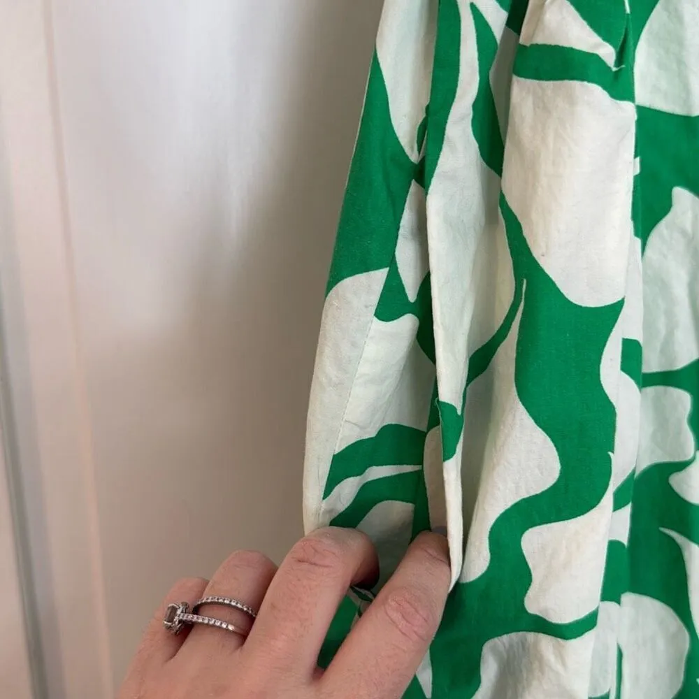 A New Day green floral cross back in pocket midi dress small - Image 6