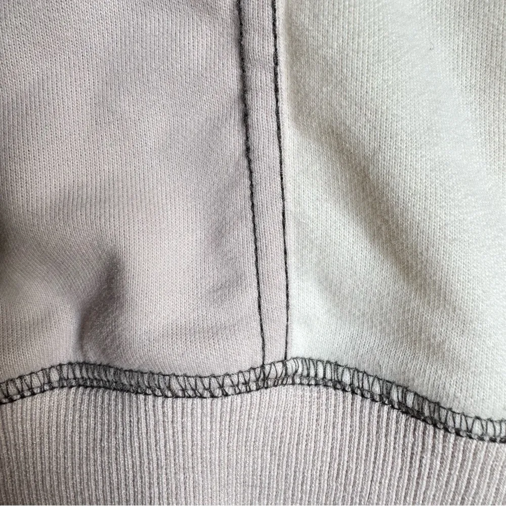 Color Block Patchwork Cropped Crewneck Sweatshirt Oversized Slouchy The Greii Gray Size L - Image 6