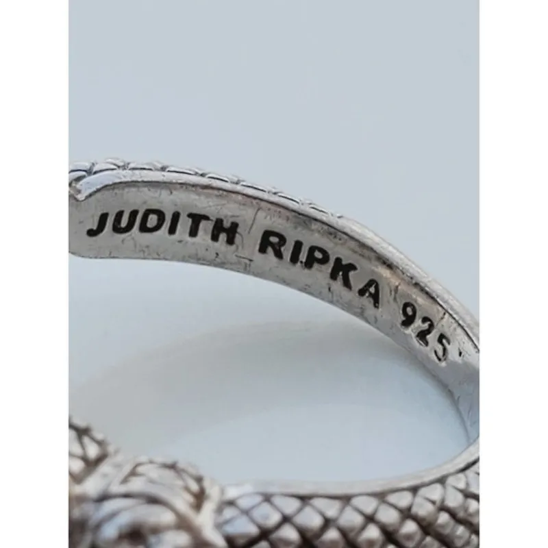 Judith Ripka Diamonique Sterling Silver Heirloom Statement Ring Size 8 - Image 7