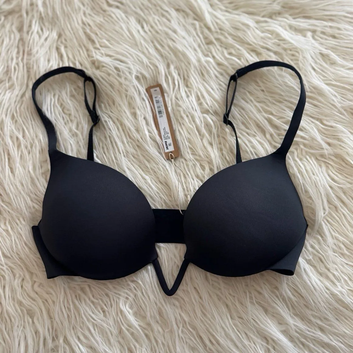 Skims Ultimate Deep V Push Up Bra Onyx Size 32C - Image 2